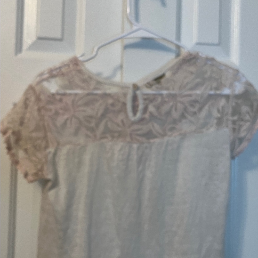 Ambra Italy Pale Pink Lace T Shirt Viscose Size S - Picture 4 of 8